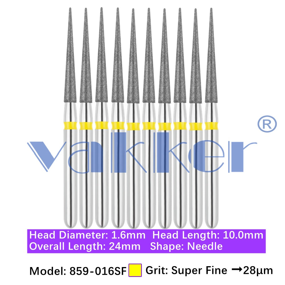 Vakker® Diamond Burs Needle Diamond Burs 10/pk