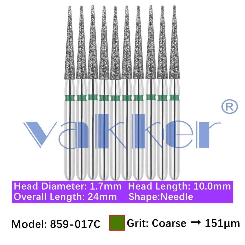 Vakker® Diamond Burs Needle Diamond Burs 10/pk