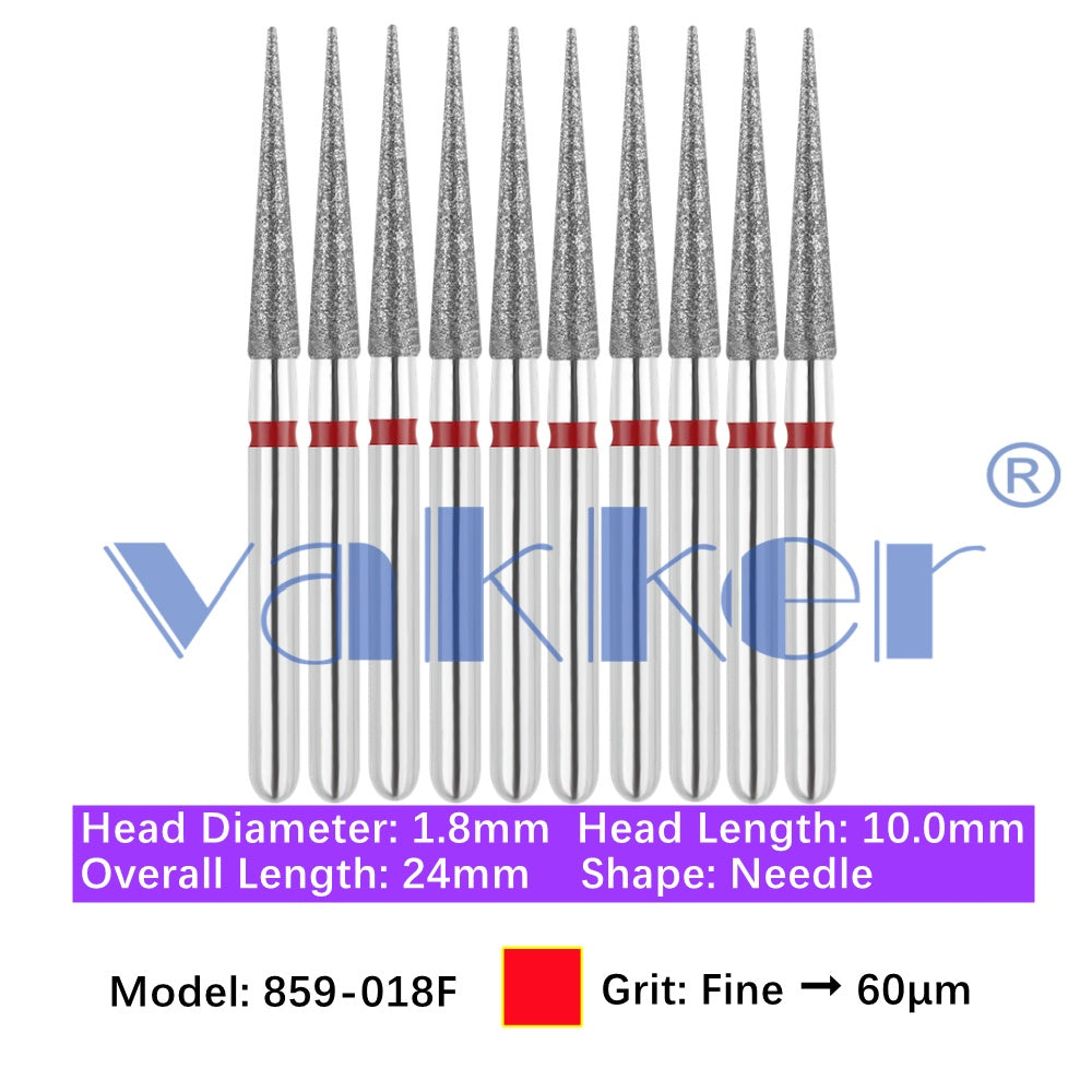 Vakker® Diamond Burs Needle Diamond Burs 10/pk