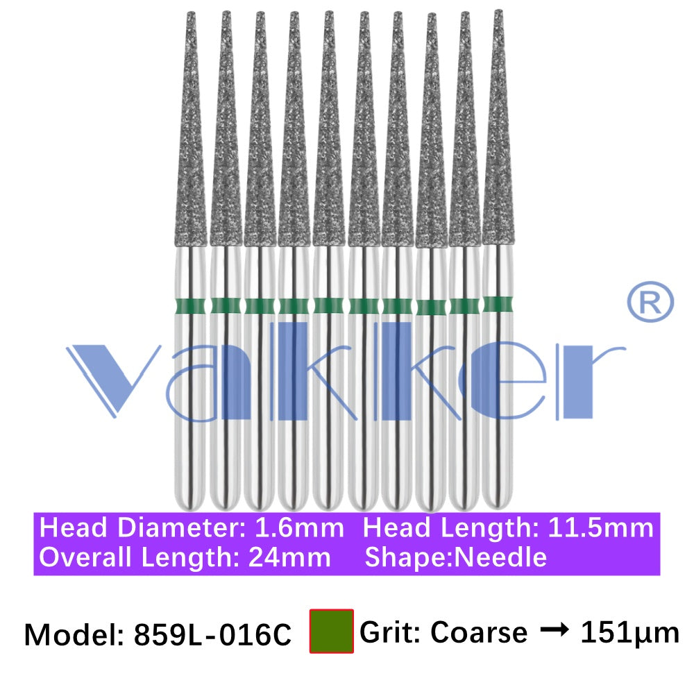 Vakker® Diamond Burs Needle Diamond Burs 10/pk