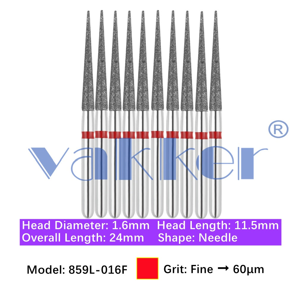 Vakker® Diamond Burs Needle Diamond Burs 10/pk