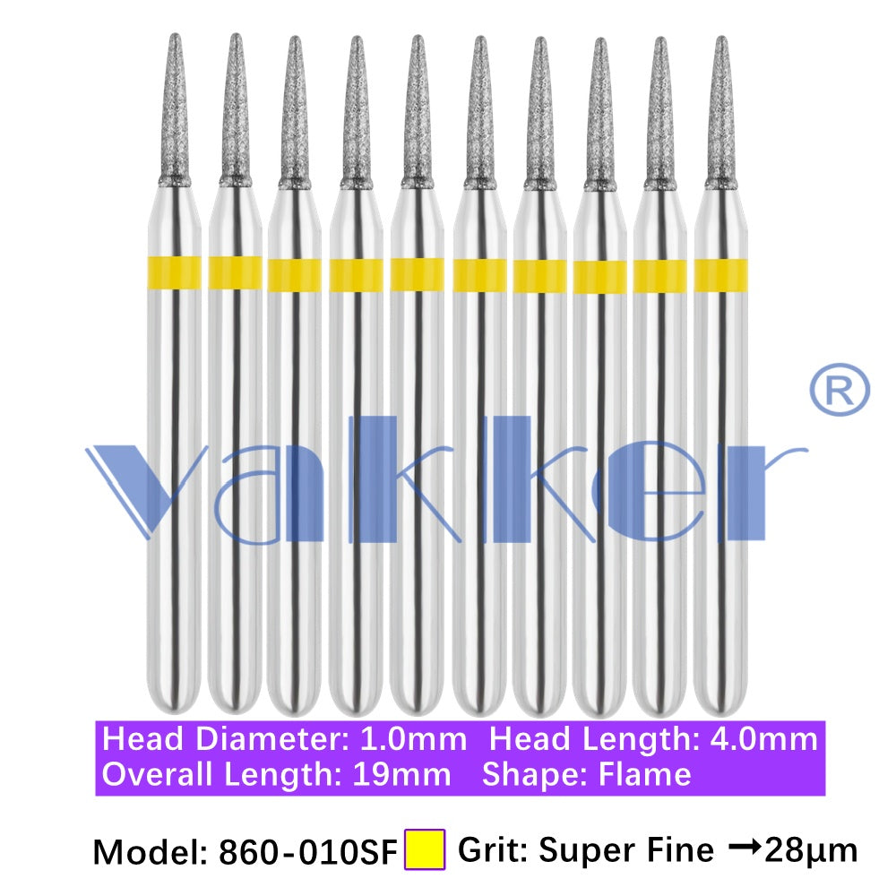 Vakker® Diamond Burs Flame Diamonds 10/pk