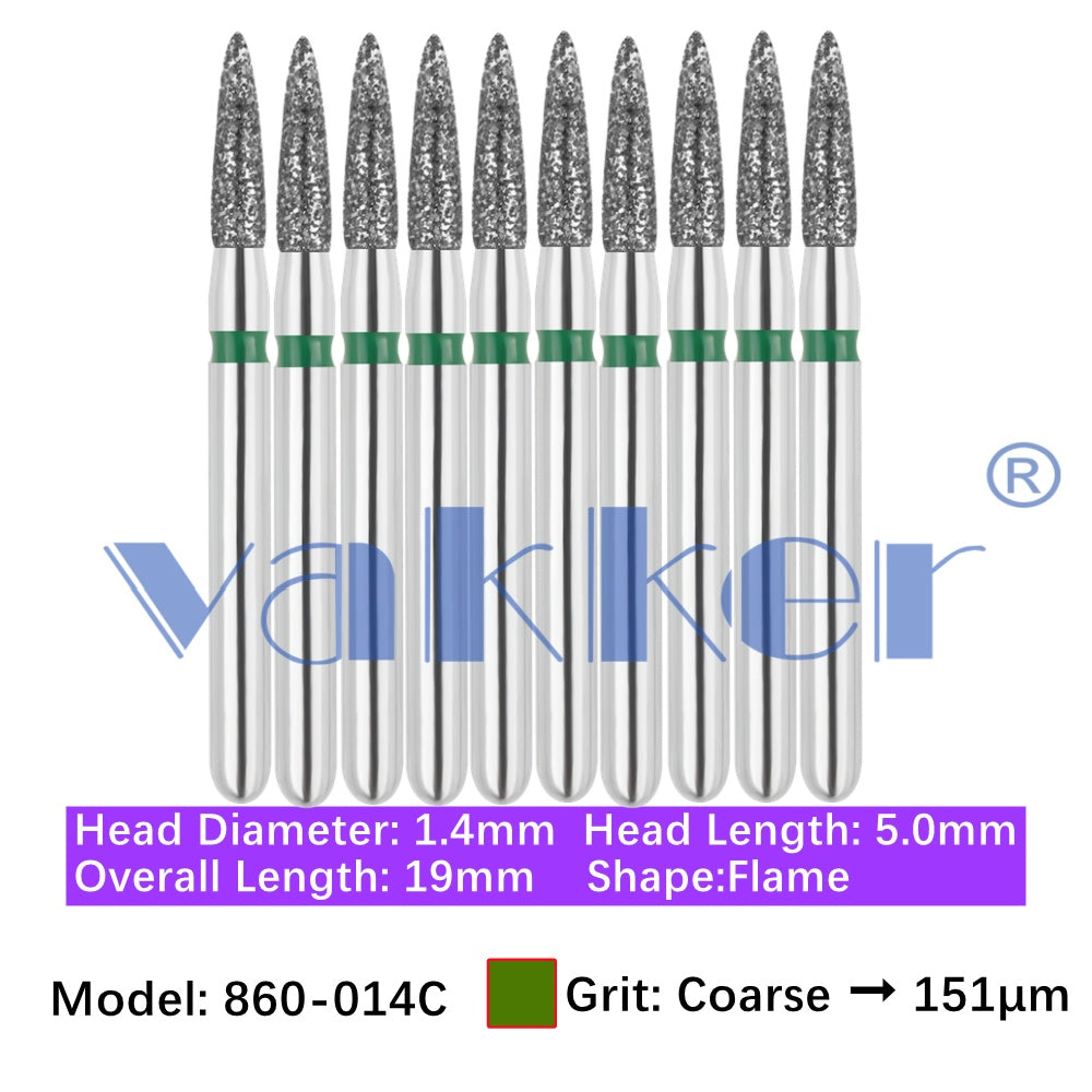 Vakker® Diamond Burs Flame Diamonds 10/pk