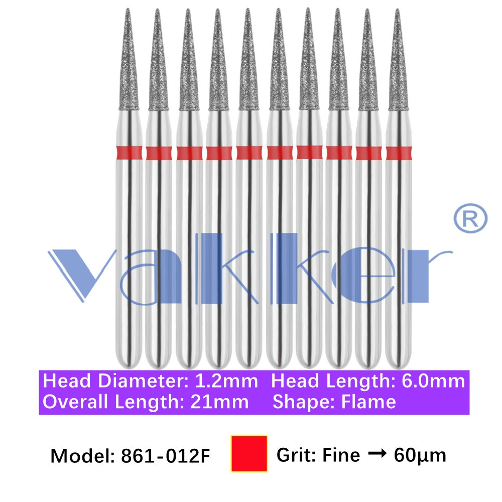 Vakker® Diamond Burs Flame Diamonds 10/pk