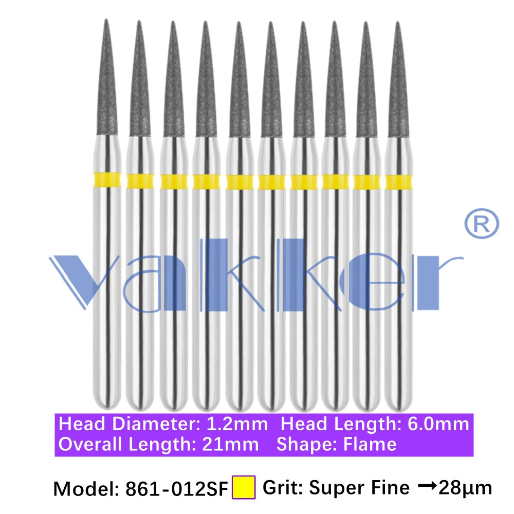 Vakker® Diamond Burs Flame Diamonds 10/pk