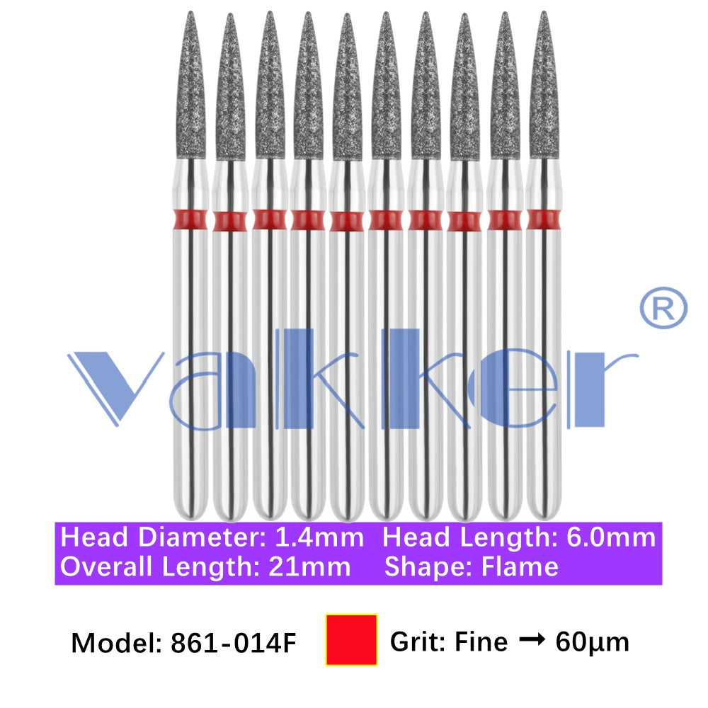 Vakker® Diamond Burs Flame Diamonds 10/pk