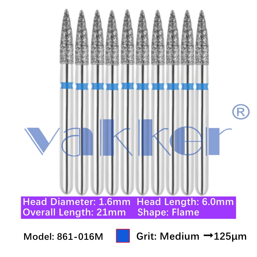 Vakker® Diamond Burs Flame Diamonds 10/pk