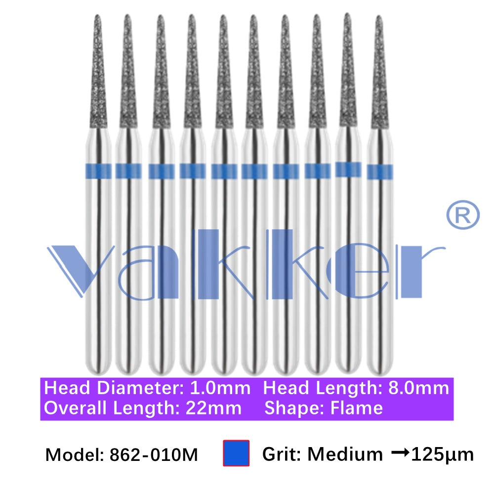 Vakker® Diamond Burs Flame Diamonds 10/pk