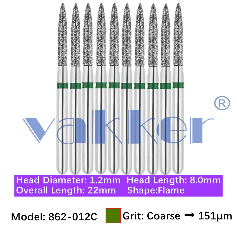 Vakker® Diamond Burs Flame Diamonds 10/pk