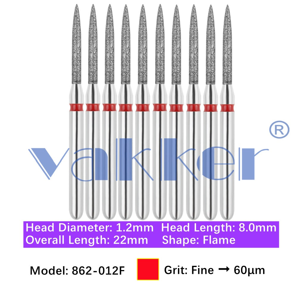 Vakker® Diamond Burs Flame Diamonds 10/pk