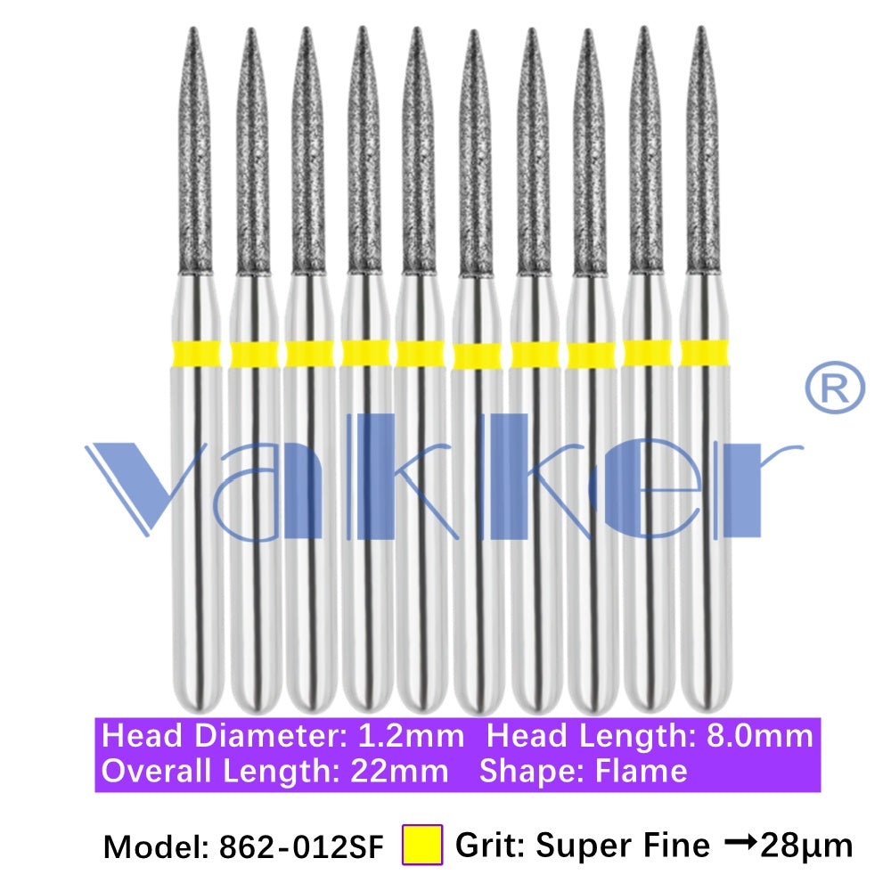 Vakker® Diamond Burs Flame Diamonds 10/pk