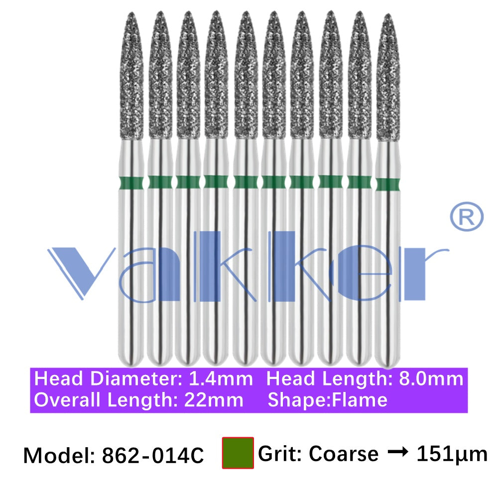 Vakker® Diamond Burs Flame Diamonds 10/pk