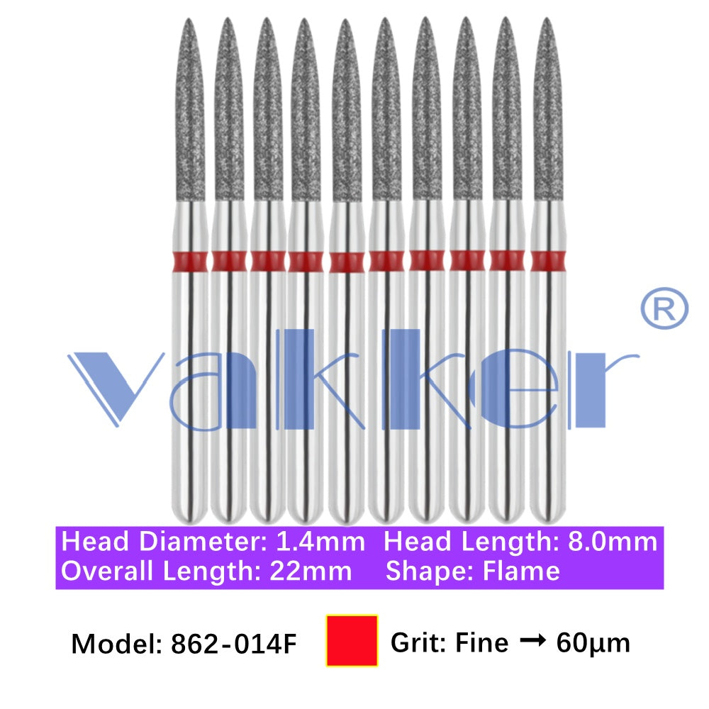 Vakker® Diamond Burs Flame Diamonds 10/pk