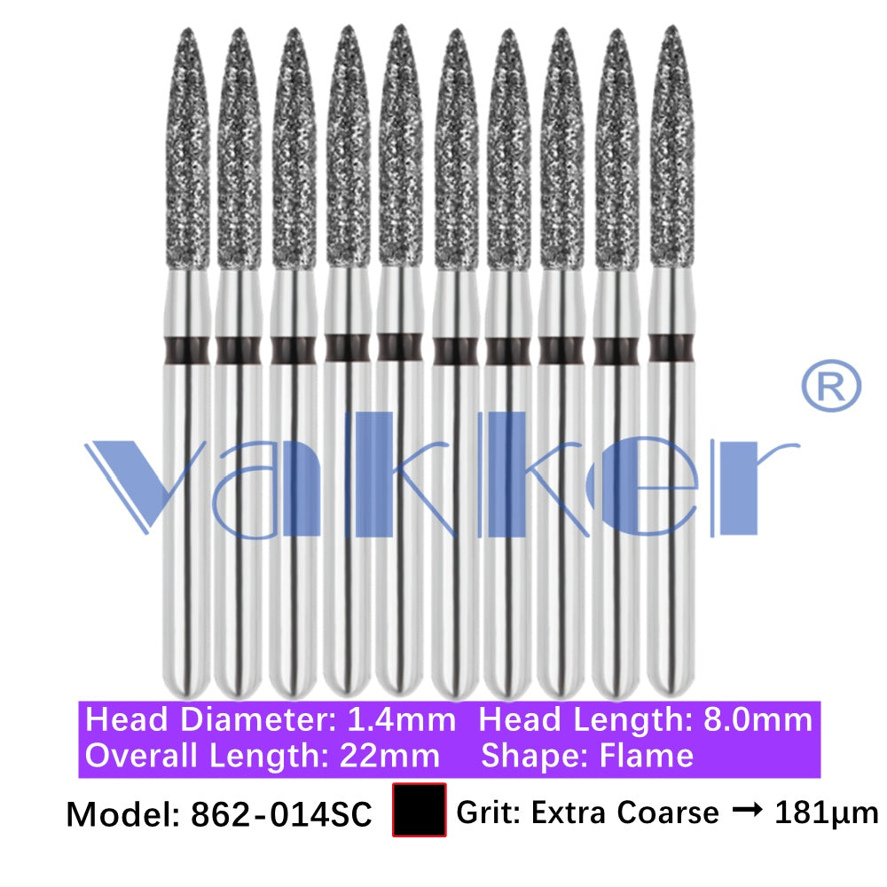 Vakker® Diamond Burs Flame Diamonds 10/pk