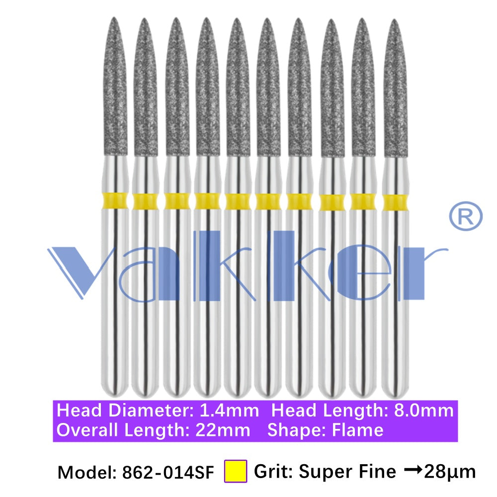 Vakker® Diamond Burs Flame Diamonds 10/pk