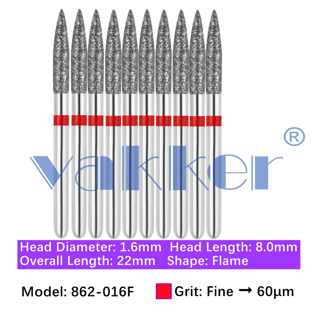 Vakker® Diamond Burs Flame Diamonds 10/pk