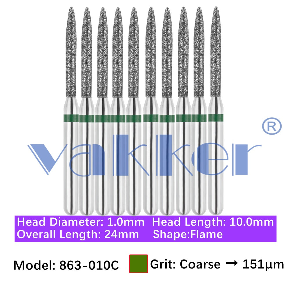 Vakker® Diamond Burs Flame Diamonds 10/pk