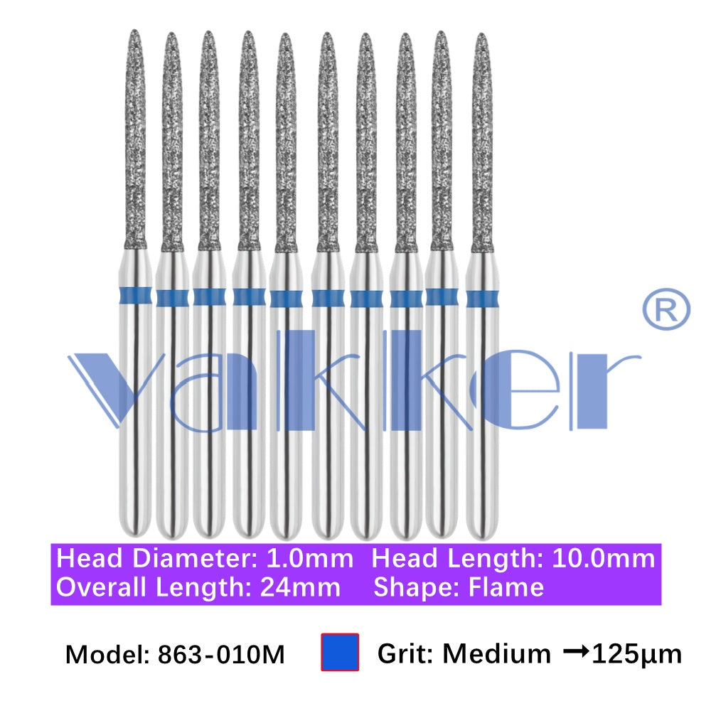 Vakker® Diamond Burs Flame Diamonds 10/pk