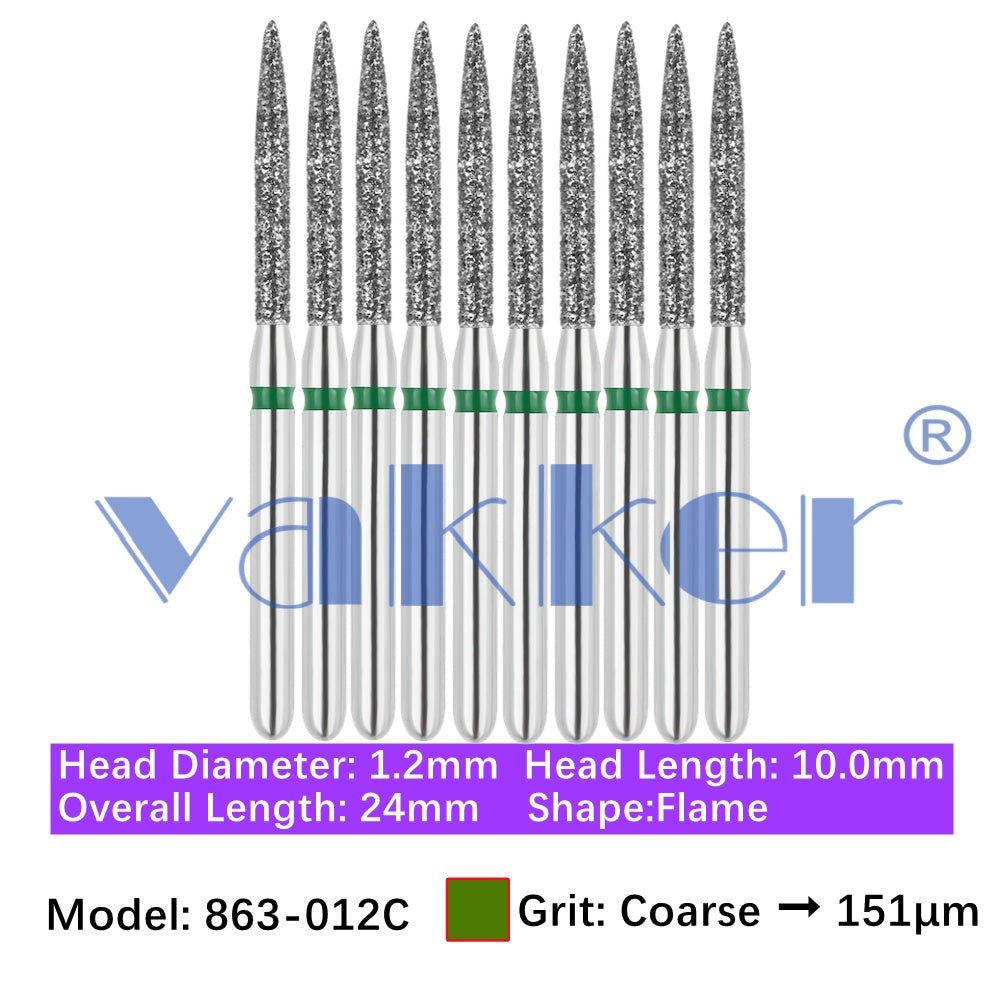 Vakker® Diamond Burs Flame Diamonds 10/pk