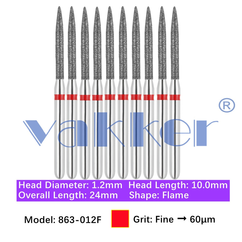 Vakker® Diamond Burs Flame Diamonds 10/pk