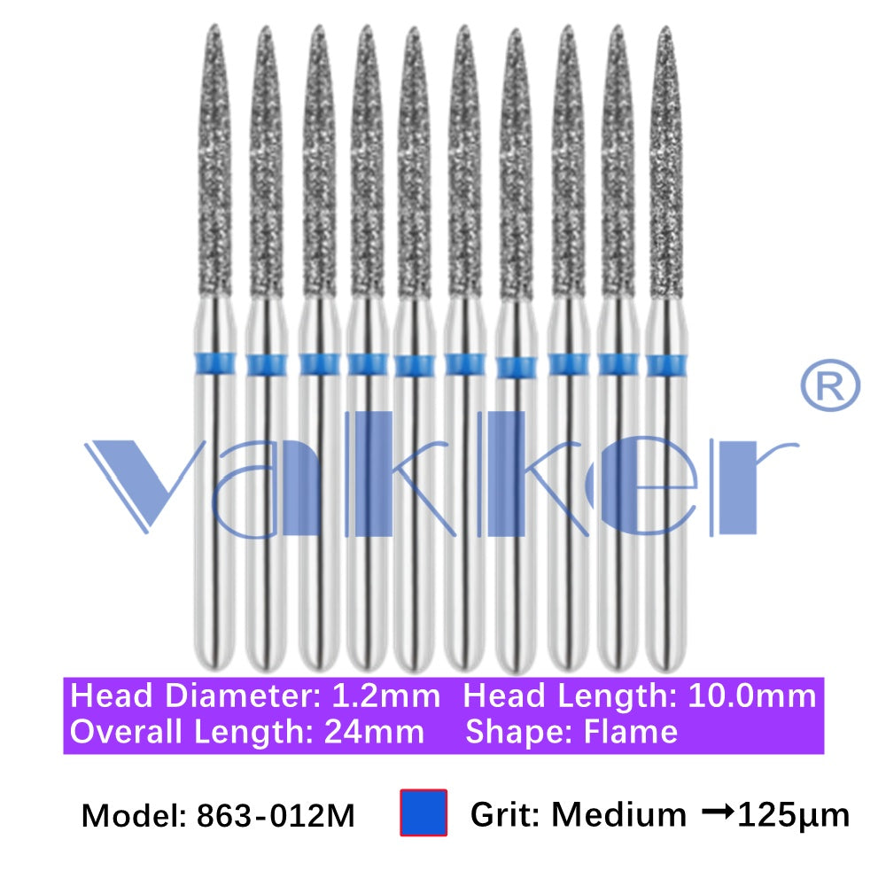 Vakker® Diamond Burs Flame Diamonds 10/pk