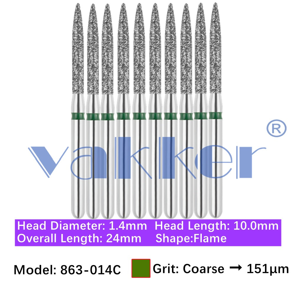 Vakker® Diamond Burs Flame Diamonds 10/pk