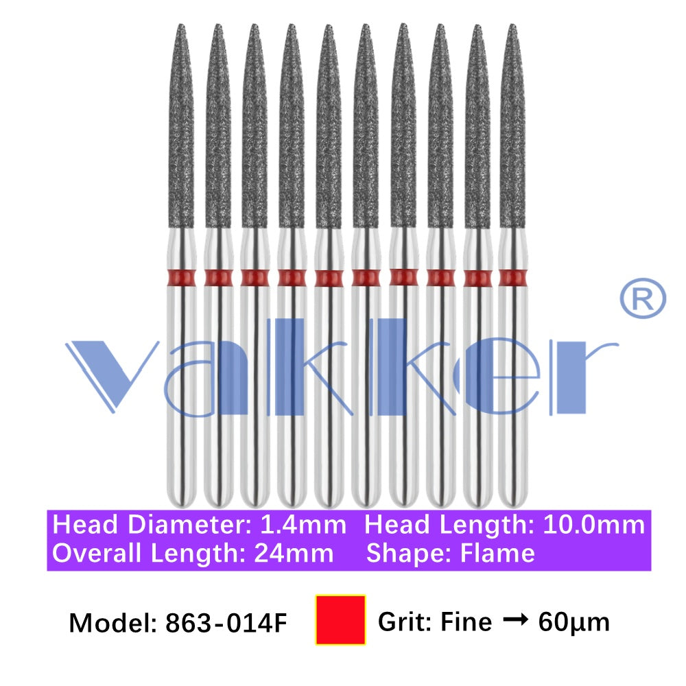 Vakker® Diamond Burs Flame Diamonds 10/pk