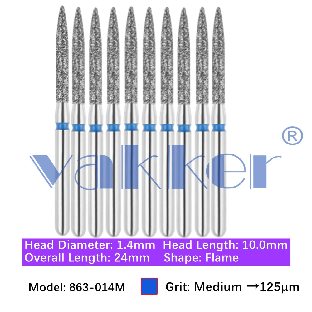 Vakker® Diamond Burs Flame Diamonds 10/pk