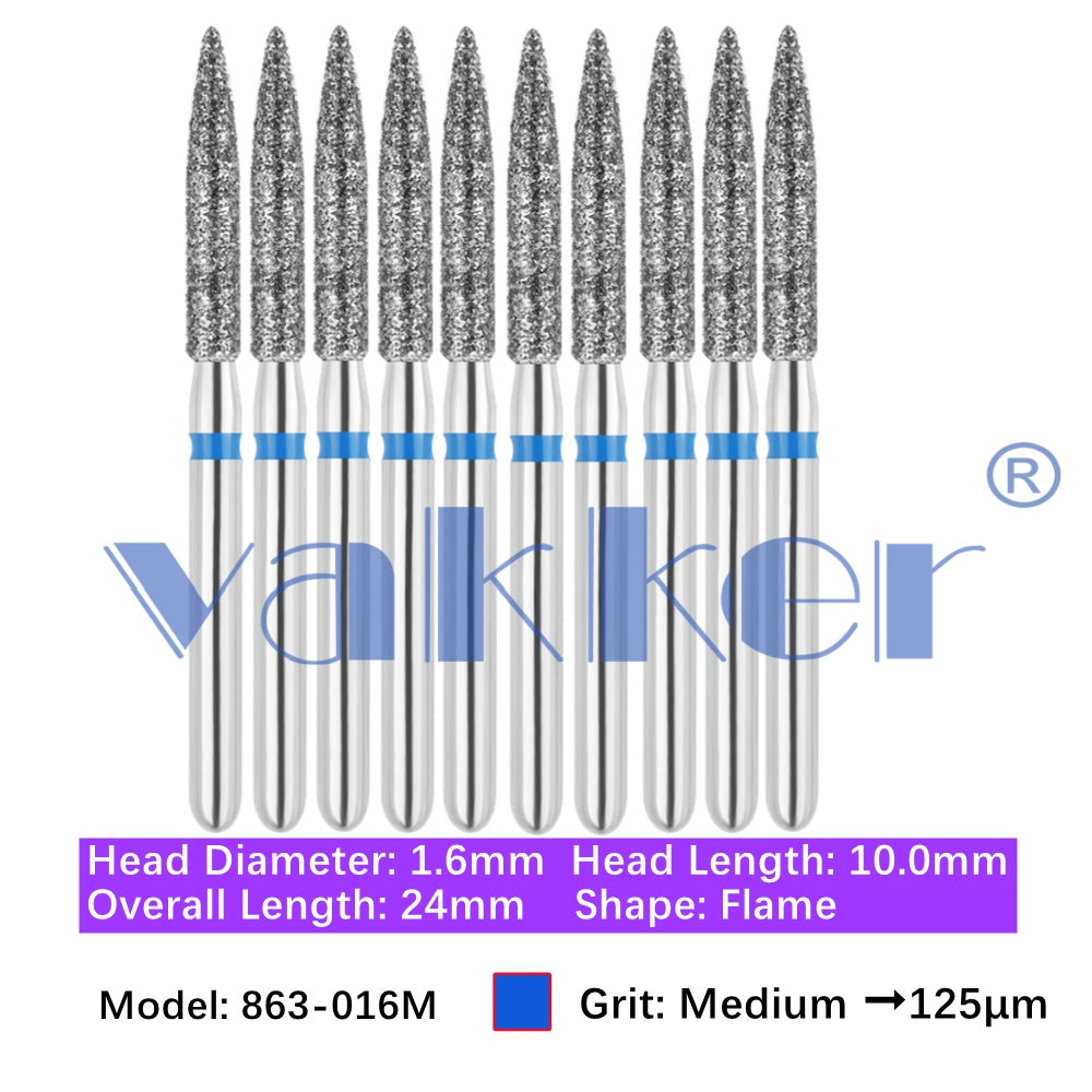 Vakker® Diamond Burs Flame Diamonds 10/pk