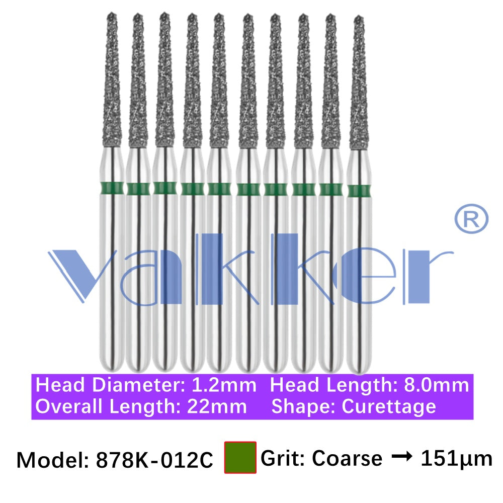 Vakker® Diamond Burs Gingival Curetage Diamond Burs 10/pk