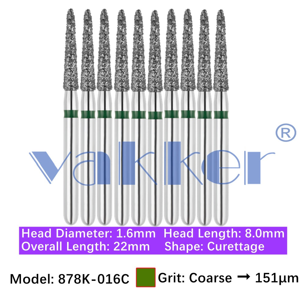 Vakker® Diamond Burs Gingival Curetage Diamond Burs 10/pk