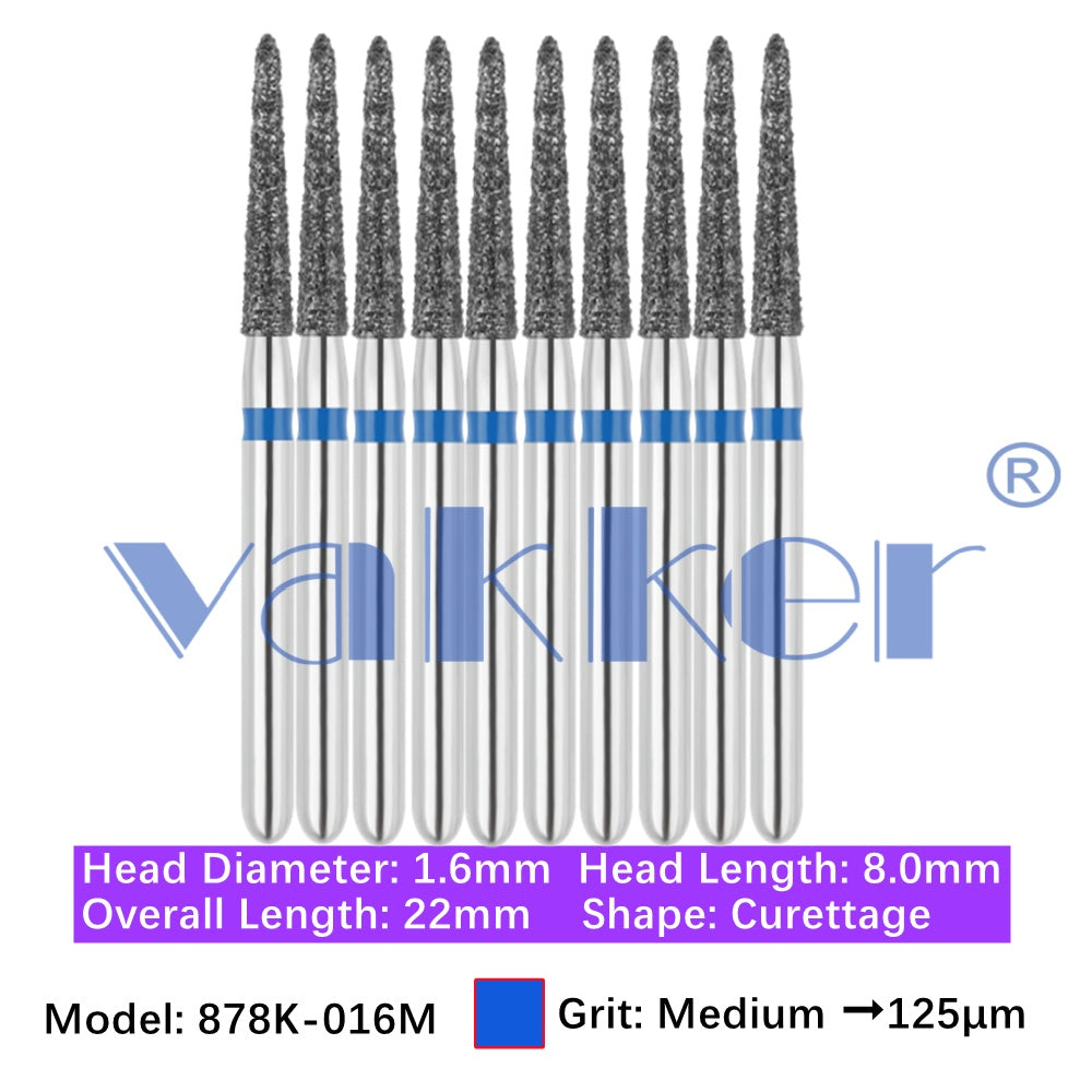 Vakker® Diamond Burs Gingival Curetage Diamond Burs 10/pk