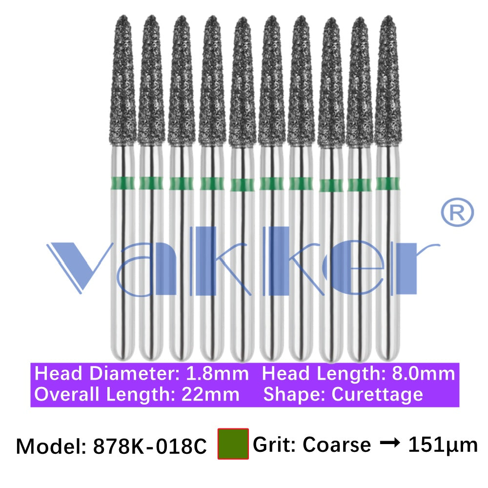 Vakker® Diamond Burs Gingival Curetage Diamond Burs 10/pk