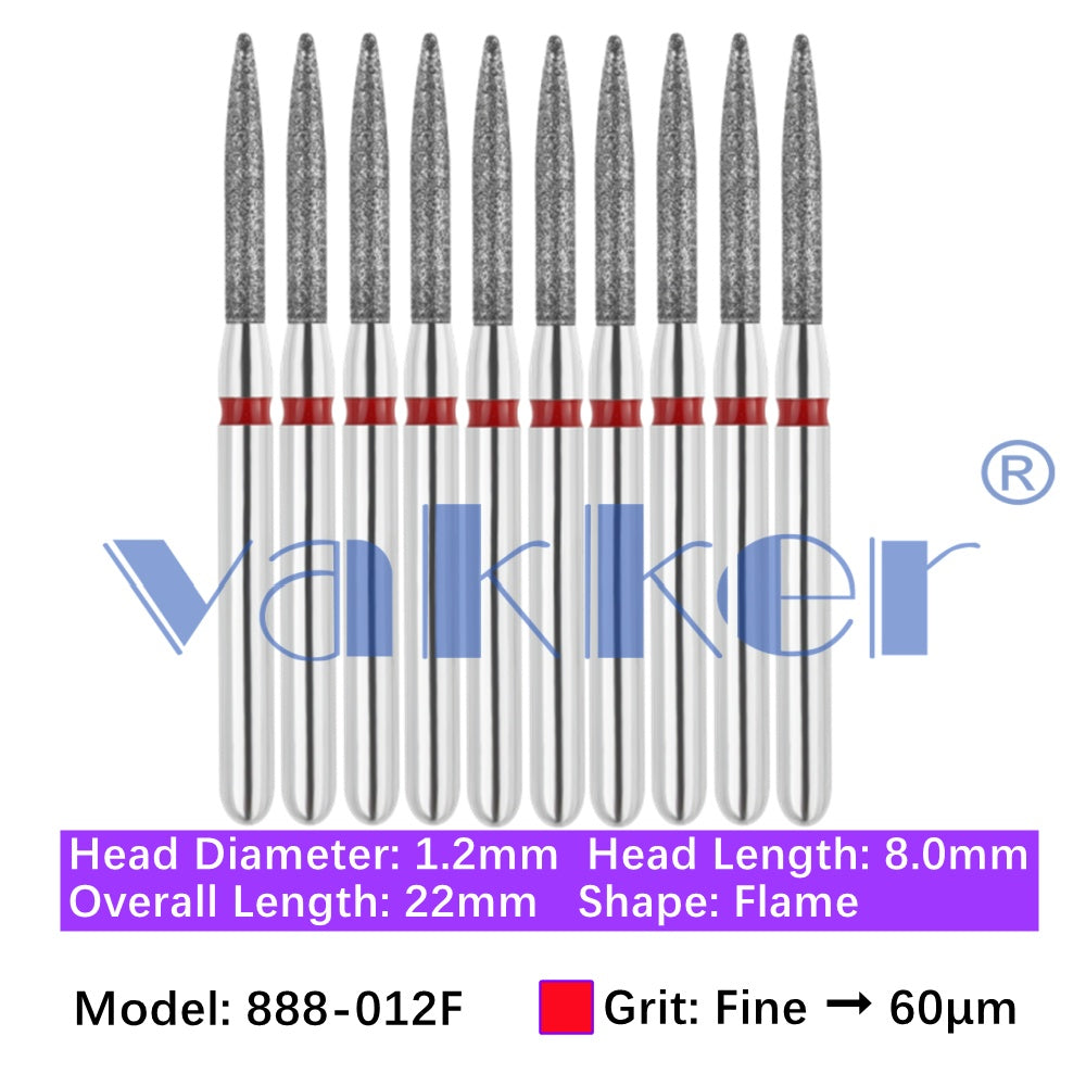 Vakker® Diamond Burs Flame Diamonds 10/pk