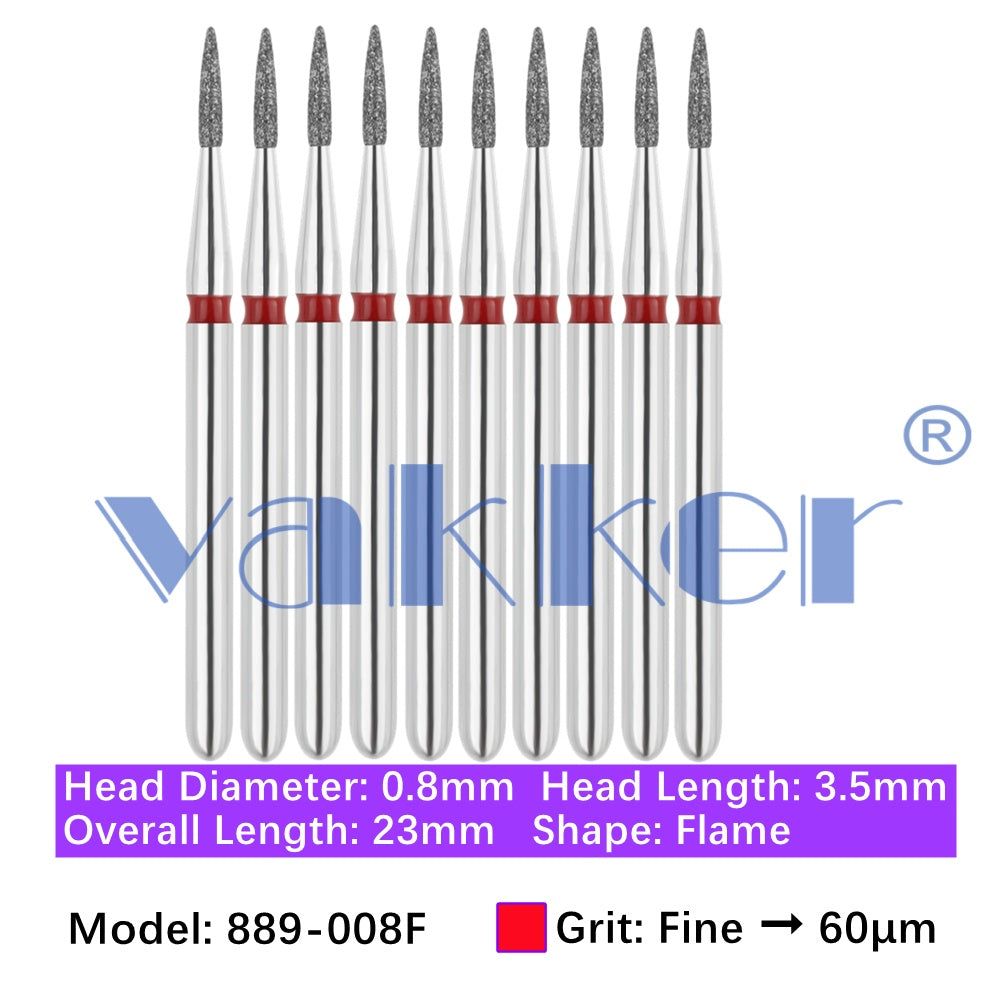 Vakker® Diamond Burs Flame Diamonds 10/pk