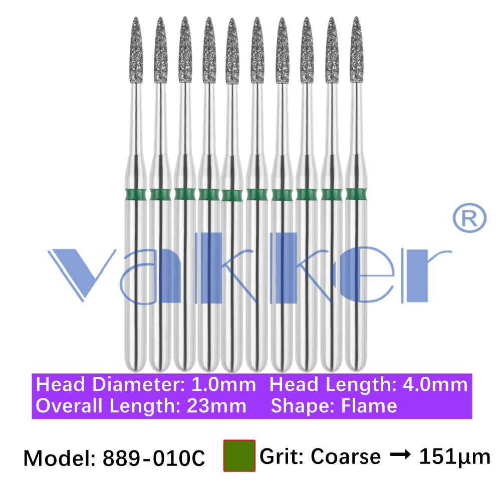 Vakker® Diamond Burs Flame Diamonds 10/pk