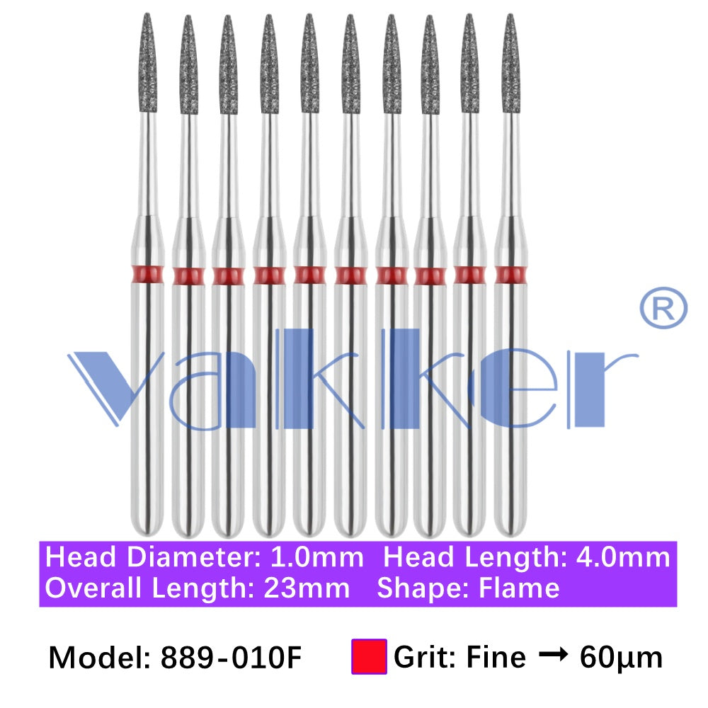 Vakker® Diamond Burs Flame Diamonds 10/pk