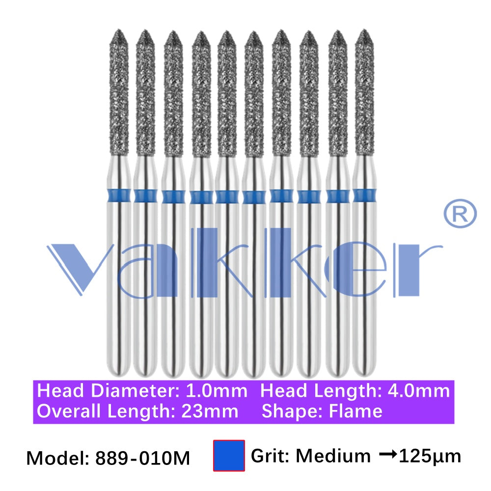 Vakker® Diamond Burs Flame Diamonds 10/pk