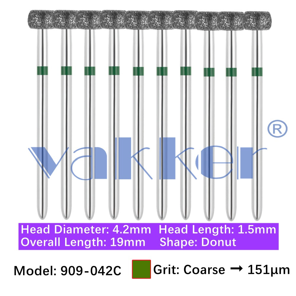 Vakker® Diamond Burs Wheel/Round Wheel Diamonds 10/pk