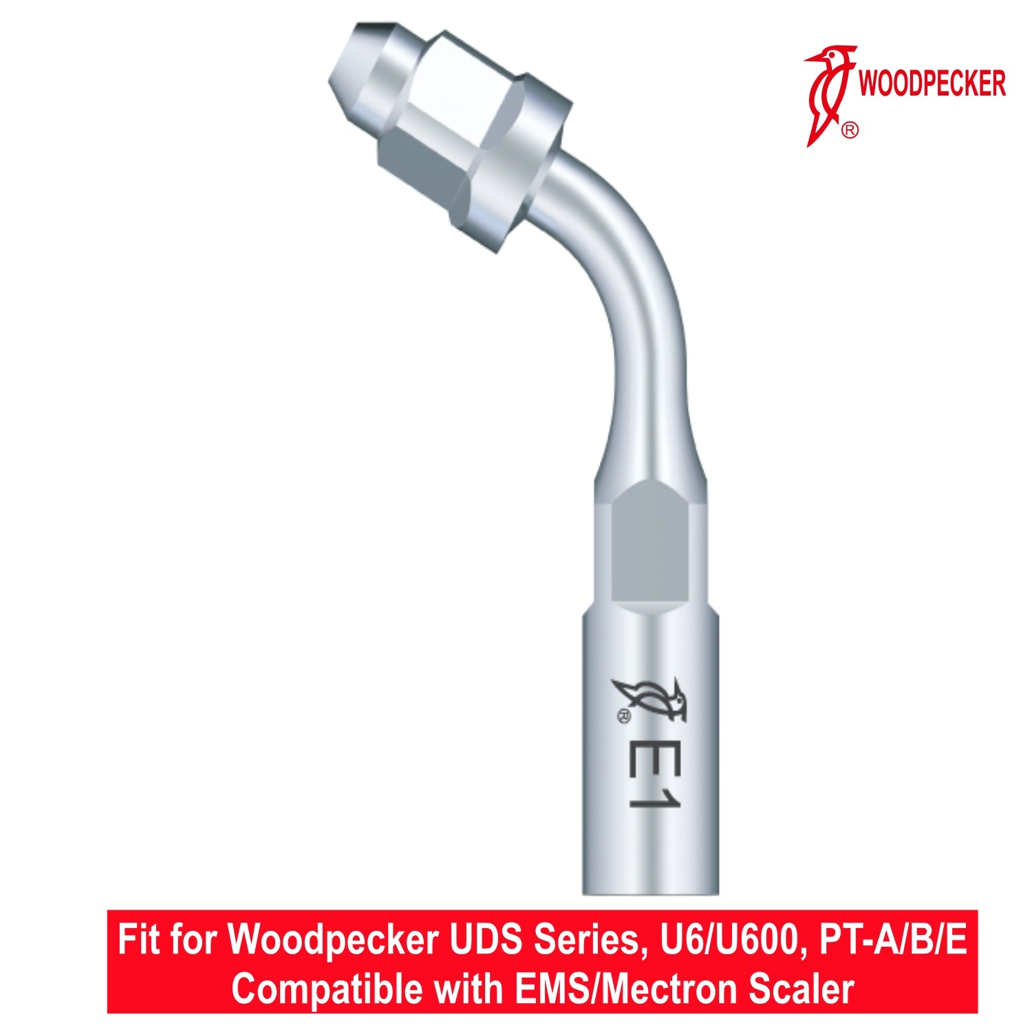 Woodpecker Ultrasonic Scaler Tips E1 1pc/pk Fit for EMS & Mectron scalers