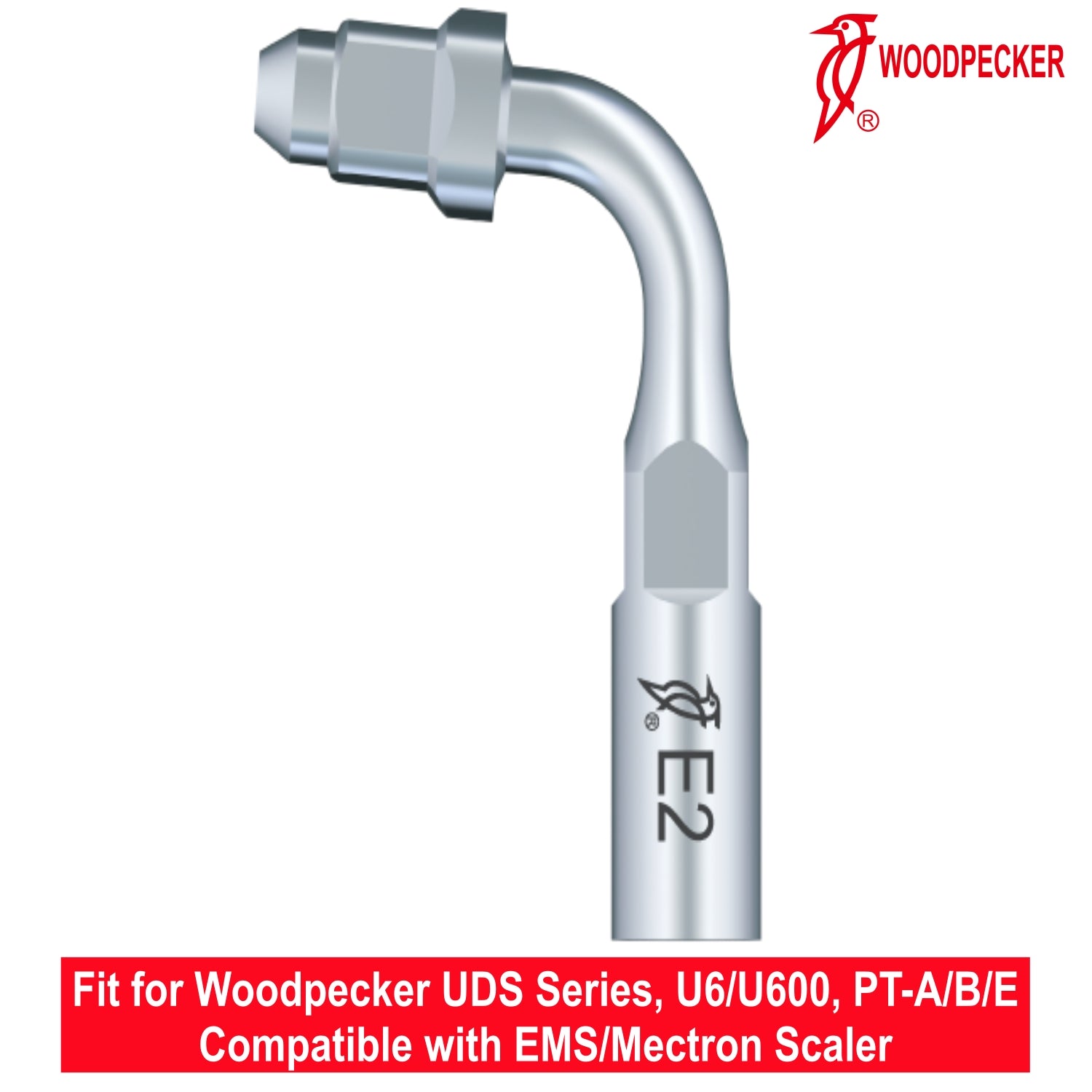 Woodpecker Ultrasonic Scaler Tips E2 1pc/pk Fit for EMS & Mectron scalers
