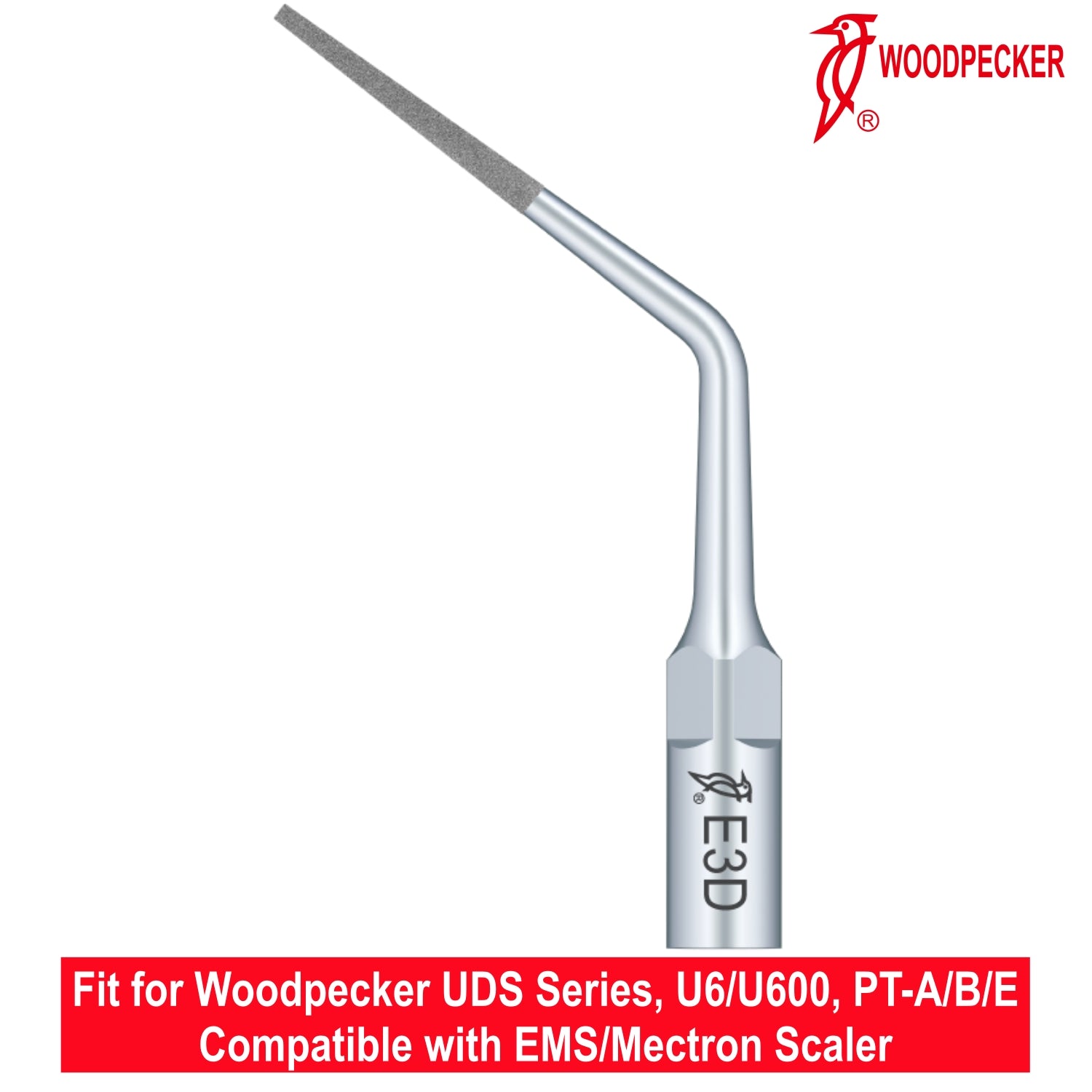 Woodpecker Ultrasonic Scaler Tips E3D 1pc/pk Fit for EMS & Mectron scalers
