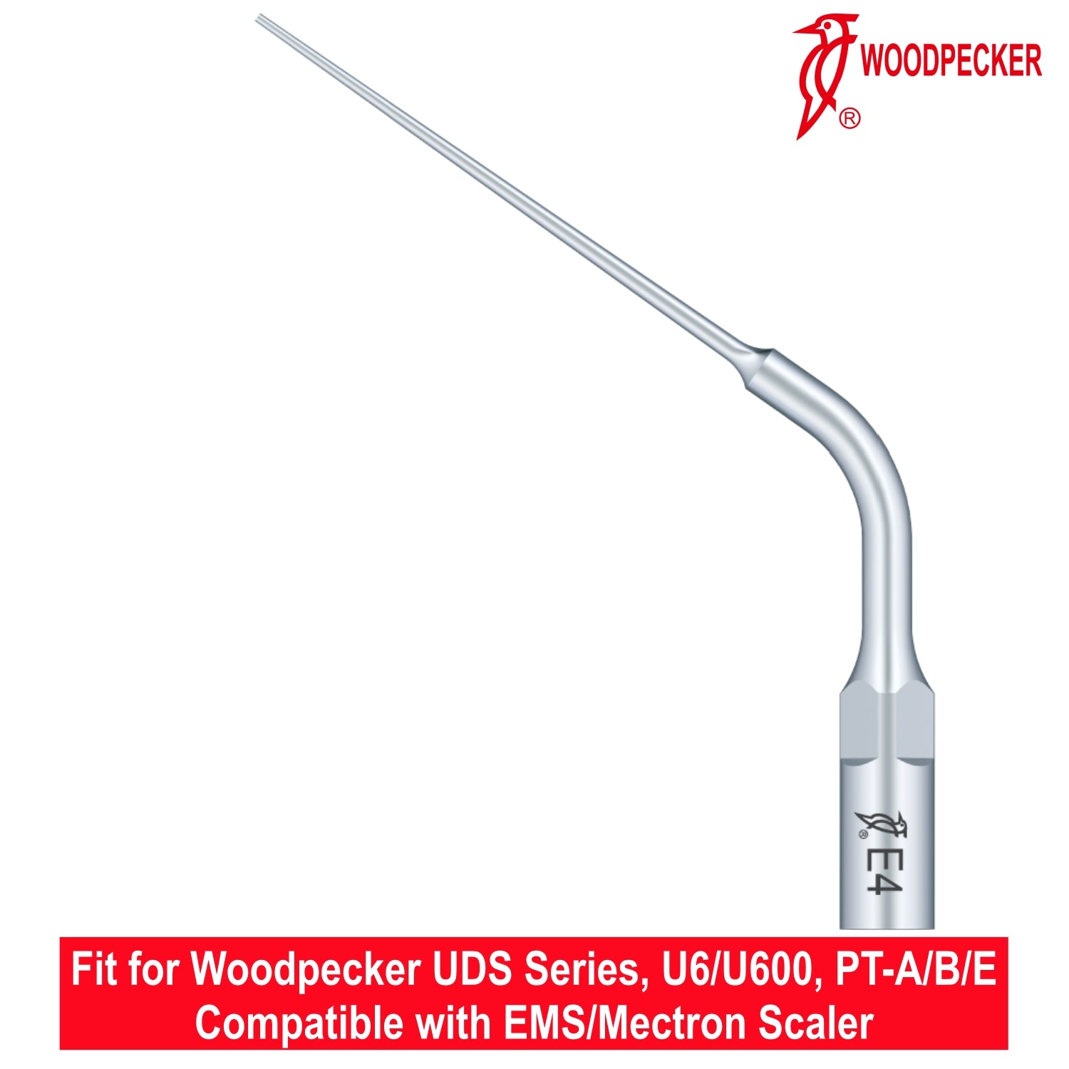 Woodpecker Ultrasonic Scaler Tips E4 1pc/pk Fit for EMS & Mectron scalers