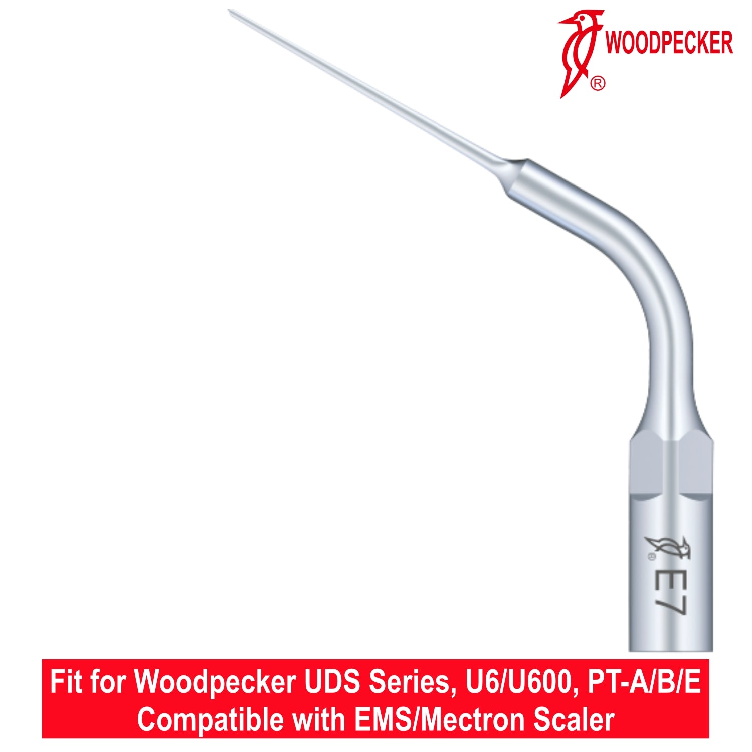 Woodpecker Ultrasonic Scaler Tips E7 1pc/pk Fit for EMS & Mectron scalers