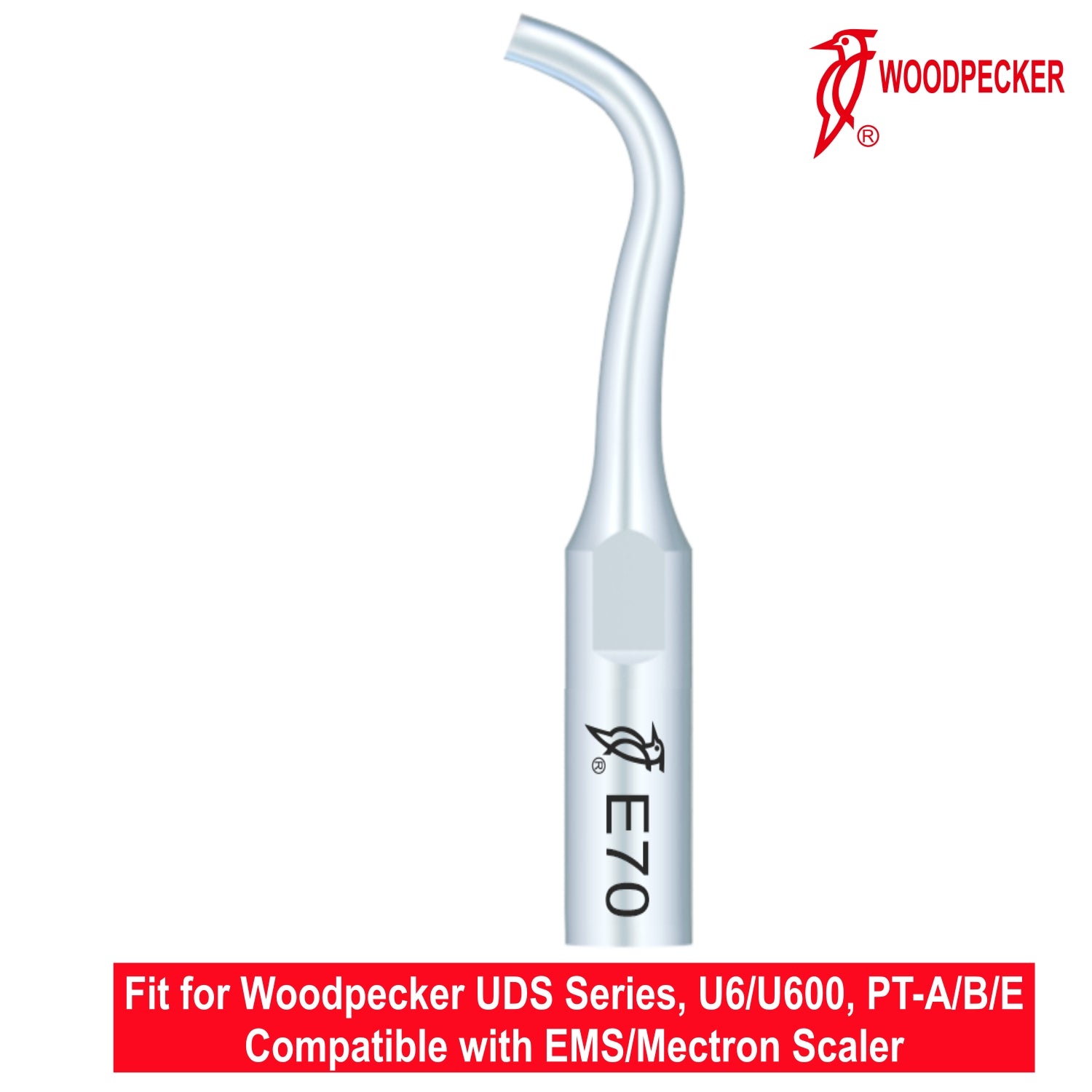Woodpecker Ultrasonic Scaler Tips E70 1pc/pk Fit for EMS & Mectron scalers