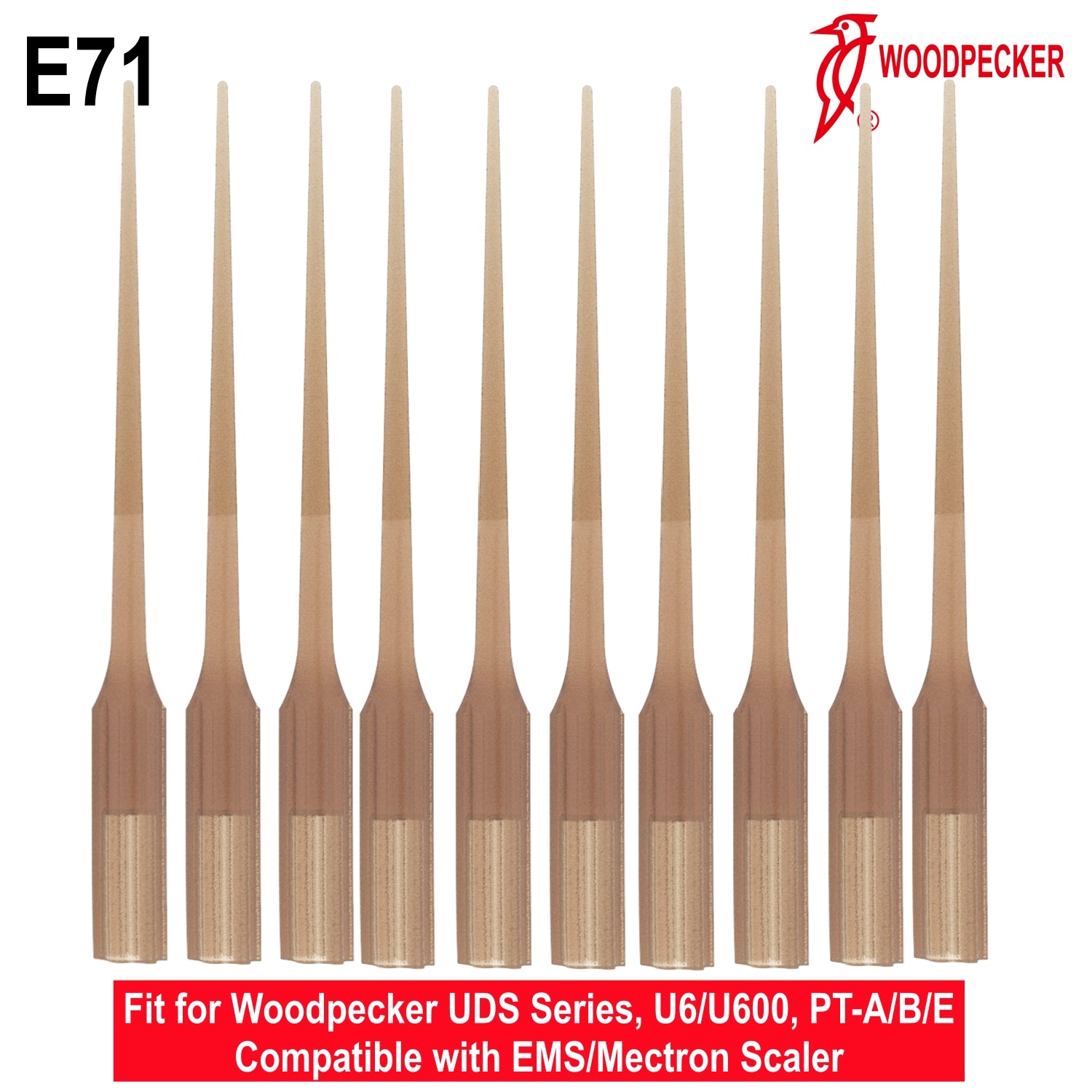 Woodpecker Ultrasonic Scaler Tips E71  10pc/bottle Fit for EMS & Mectron scalers