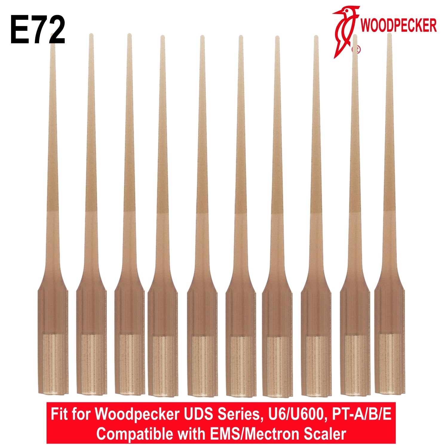 Woodpecker Ultrasonic Scaler Tips E72 10pc/bottle Fit for EMS & Mectron scalers