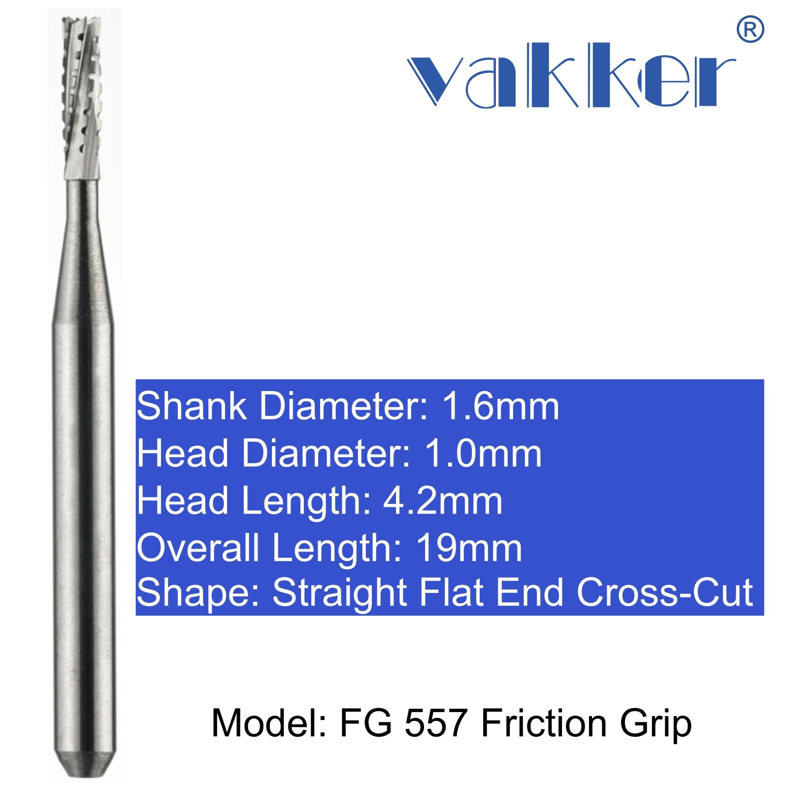 Vakker® Carbide Burs Friction Grip, Latch Grip, Demo Burs 1/pk