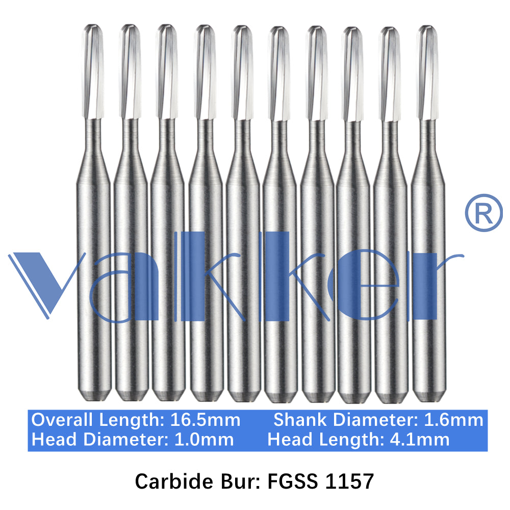 Vakker® Carbide Burs Midwest Type FG SS (Friction Grip Short Shank) 10/pk