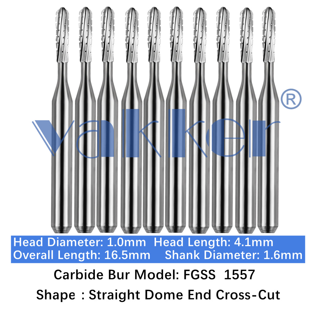 Vakker® Carbide Burs Midwest Type FG SS (Friction Grip Short Shank) 10/pk